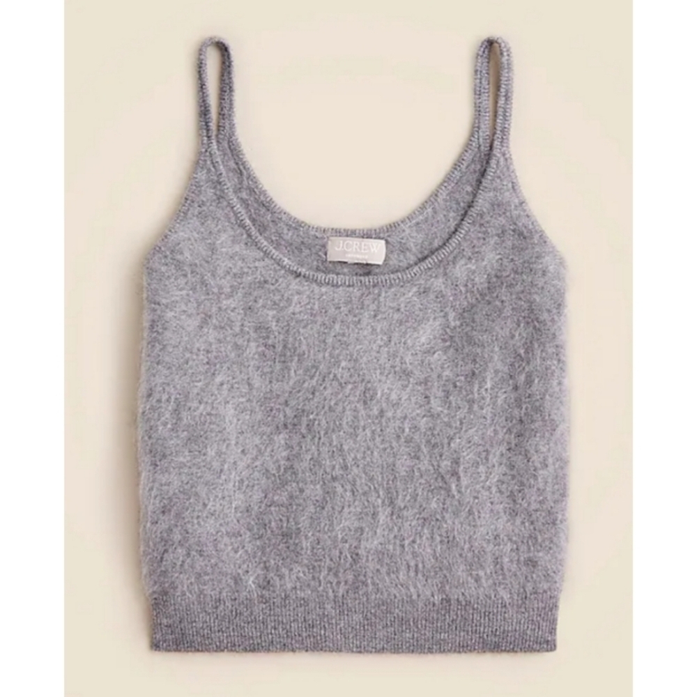 J.Crew Brushed Cashmere Cropped Camisole Sweater - Picture 2 of 6